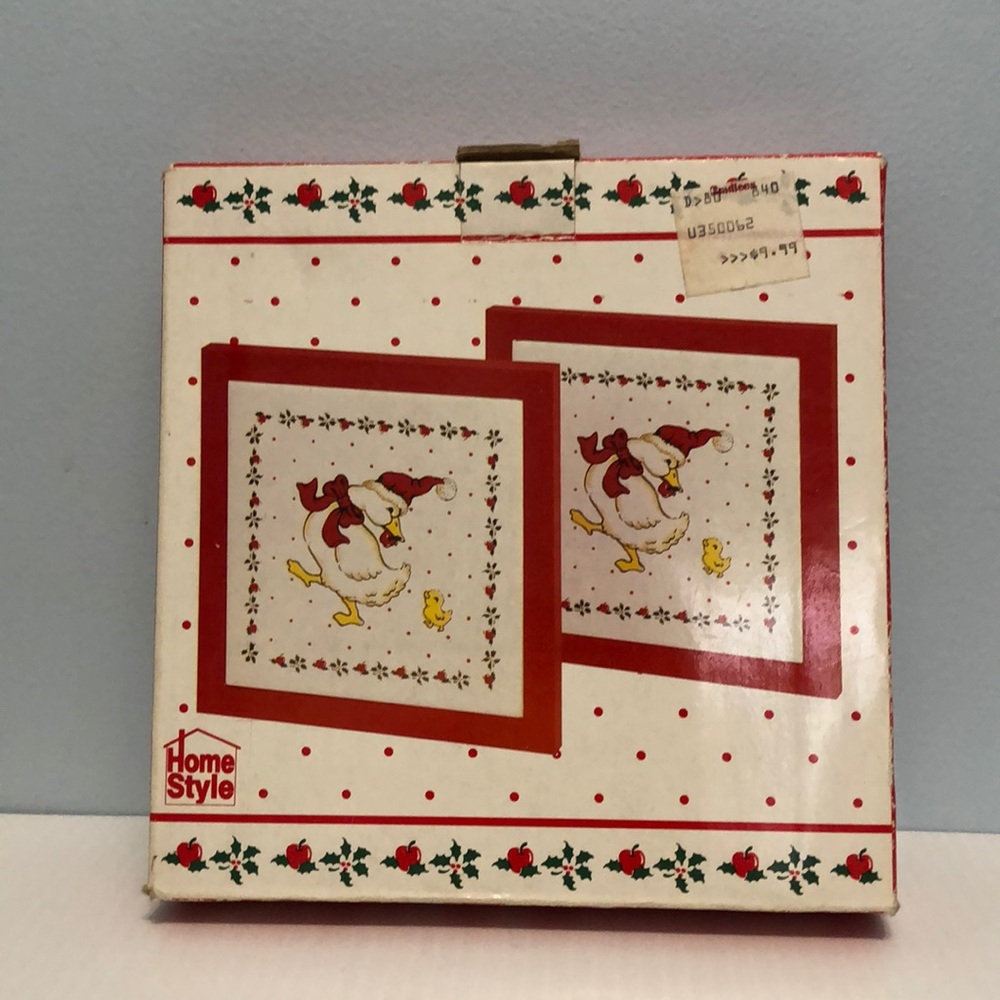Vintage Christmas Duck trivets in original box